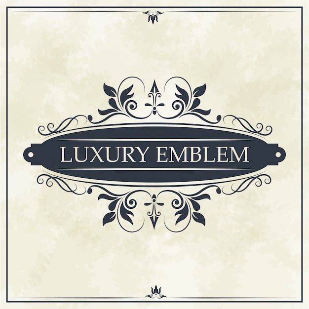 Download Luxury emblem swirl ornament typographic | Premium Vector