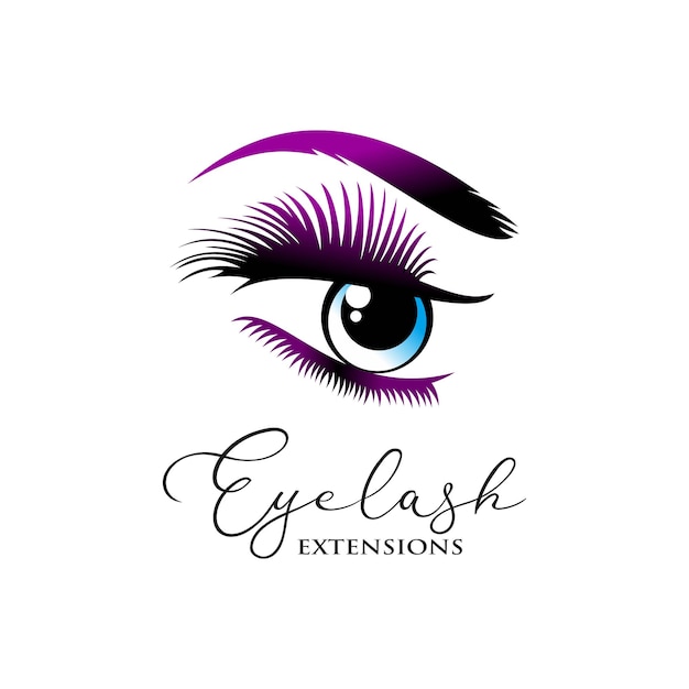 Premium Vector | Luxury eyelashes logo