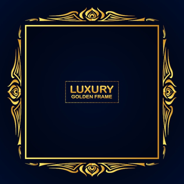 Luxury frame with golden style Premium Vector