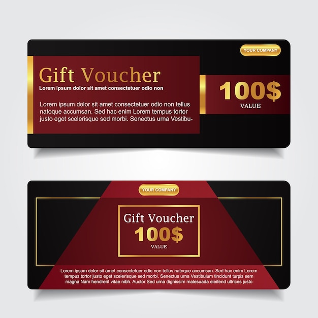 Premium Vector | Luxury gift voucher with gold element decoration