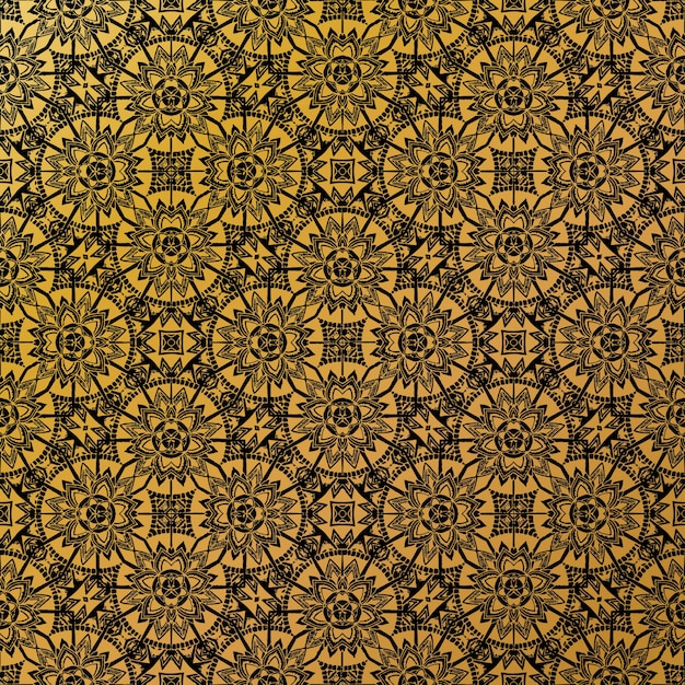 Luxury gold  batik  pattern background  Premium Vector