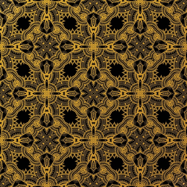 Premium Vector Luxury Gold Batik Seamless Pattern Batik Indonesian