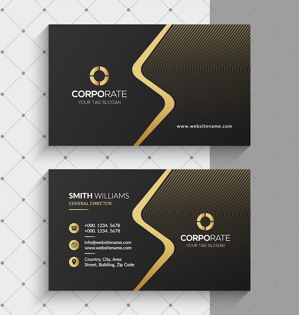 Premium Vector | Luxury gold business card design