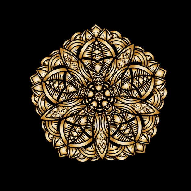 Download Luxury gold hand draw mandala ornament | Premium Vector