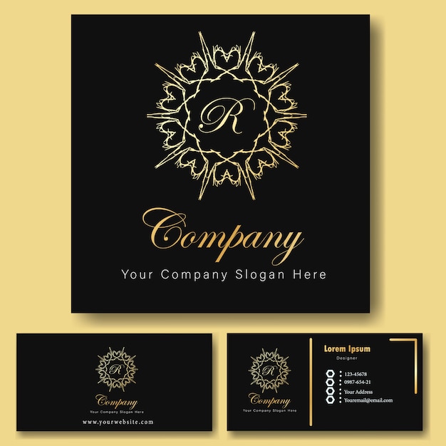 Download Free Luxury Gold Logo Ornamental And Business Card Template Premium Use our free logo maker to create a logo and build your brand. Put your logo on business cards, promotional products, or your website for brand visibility.
