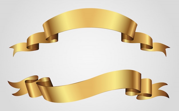 Premium Vector | Luxury gold ribbons