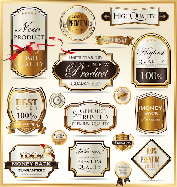 Premium Vector Luxury Golden Labels