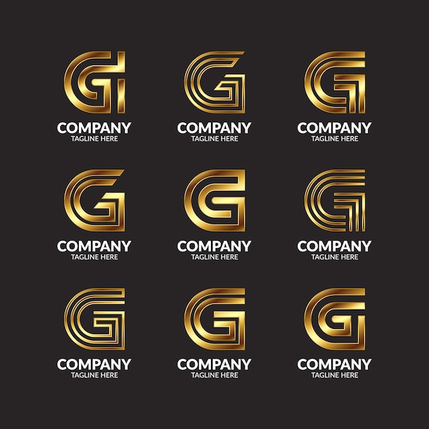 Premium Vector Luxury Golden Monogram Letter G Logo Design Collection