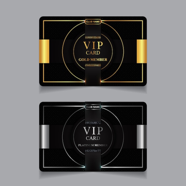 Premium Vector | Luxury golden and platinum vip member business card ...