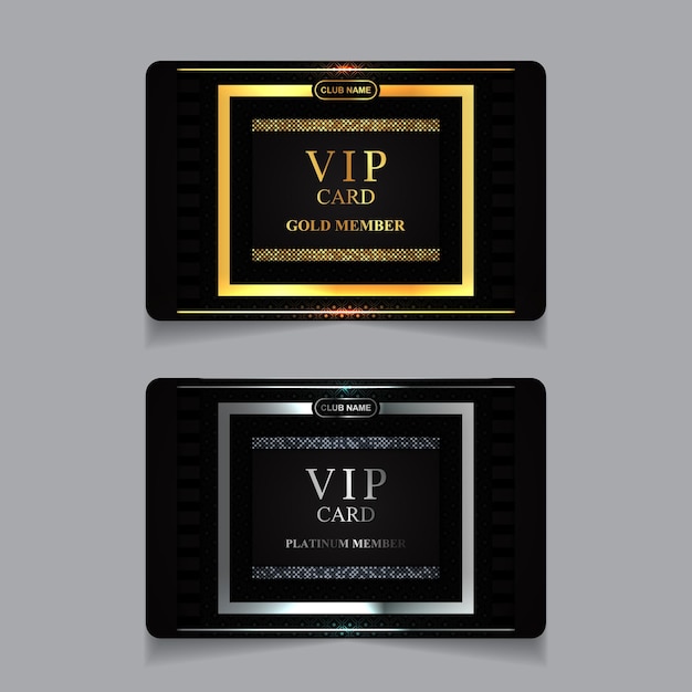 Premium Vector | Luxury golden and platinum vip member card design template