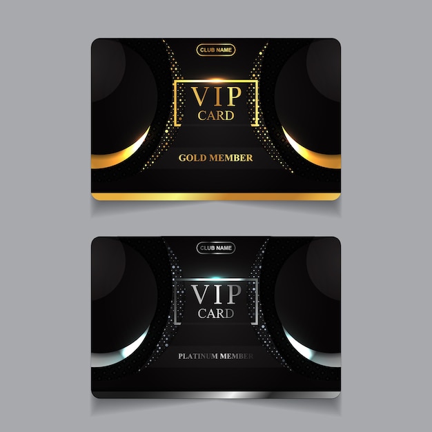 Premium Vector | Luxury golden and platinum vip member card design template