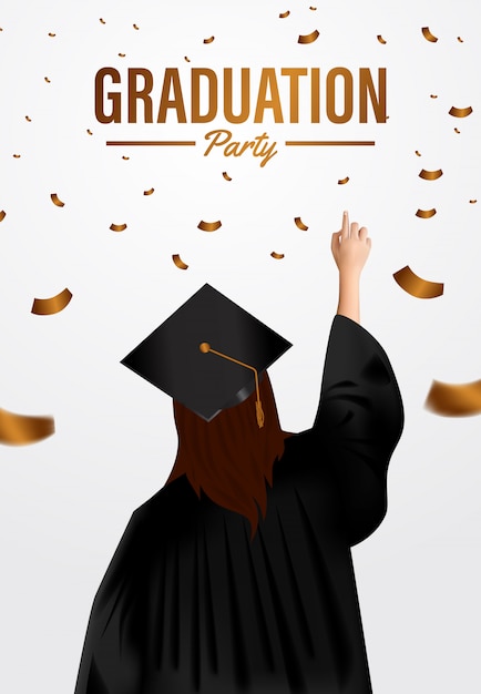 Premium Vector | Luxury graduation party ceremony poster template with