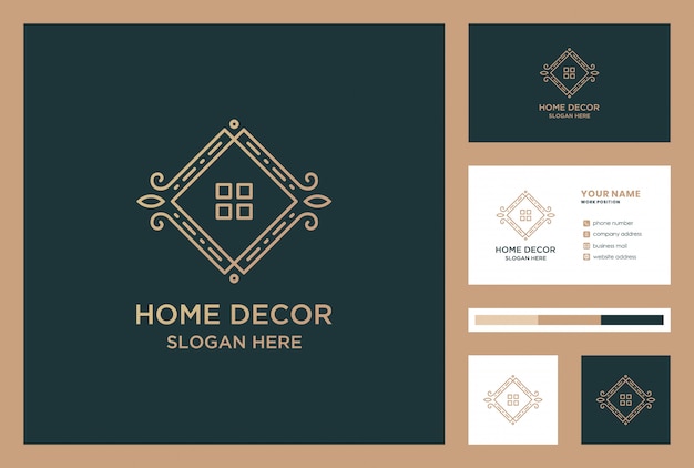 Download Free Luxury Home Decoration Logo Design With Business Card Premium Vector Use our free logo maker to create a logo and build your brand. Put your logo on business cards, promotional products, or your website for brand visibility.