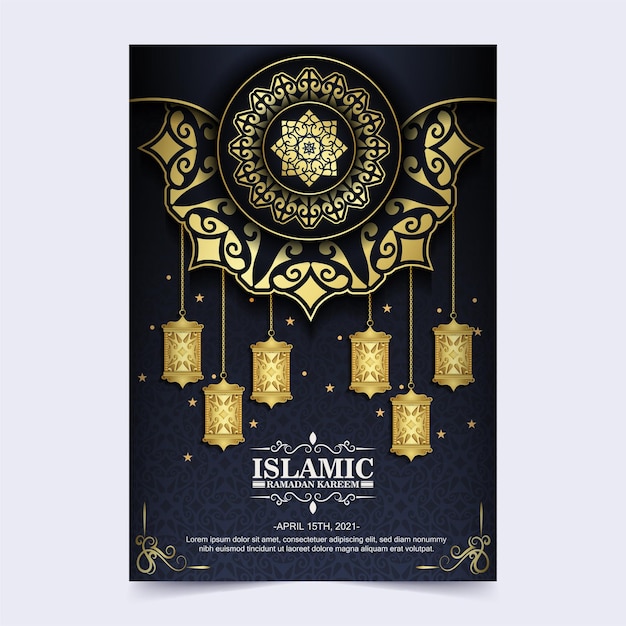 Download Premium Vector | Luxury islamic greeting card with mandala