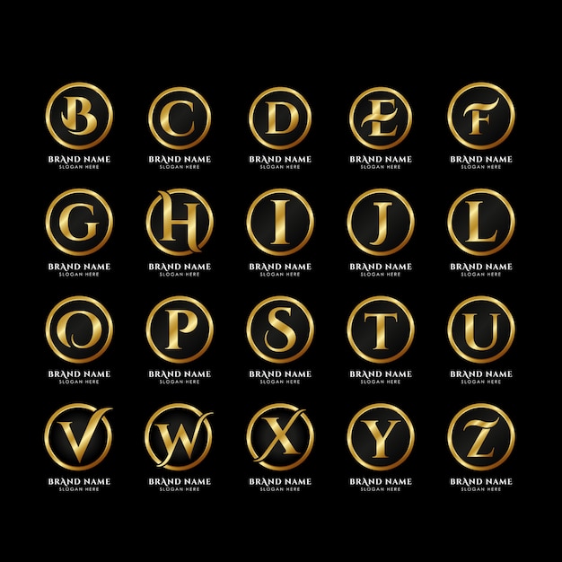 Download Free Luxury Letters Alphabet Logo Template In Gold Color Premium Vector Use our free logo maker to create a logo and build your brand. Put your logo on business cards, promotional products, or your website for brand visibility.