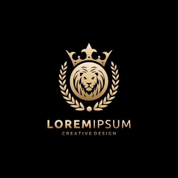Luxury lion logo Premium Vector