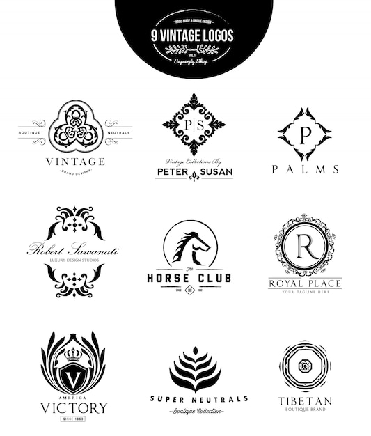 ラグジュアリーロゴ クレストのロゴ ホテル リゾート レストラン 不動産 スパ ファッションブランドアイデンティティのロゴデザイン プレミアムベクター