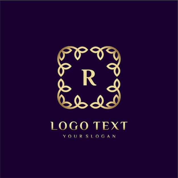 Download Free Luxury Logo Template R For Your Brand With Floral Decoration Use our free logo maker to create a logo and build your brand. Put your logo on business cards, promotional products, or your website for brand visibility.