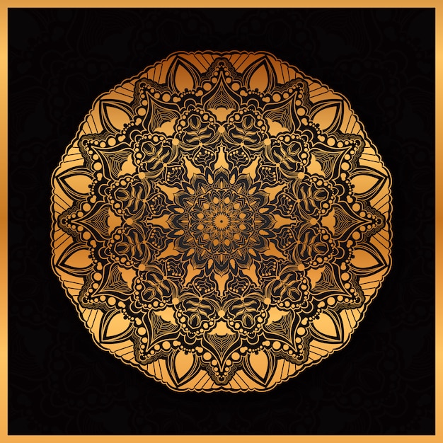 Download Luxury mandala art with geometric circle | Premium Vector