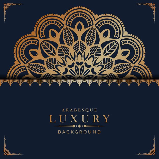  Luxury mandala background with golden arabesque style