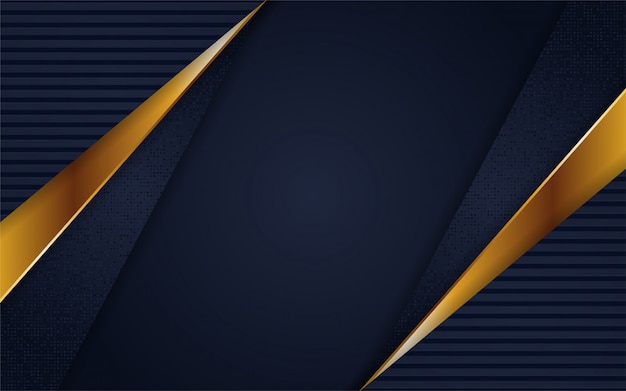 Luxury navy blue background with line gold | Premium Vector