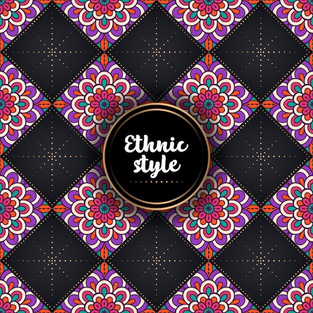 Luxury ornamental ethnic pattern Free Vector