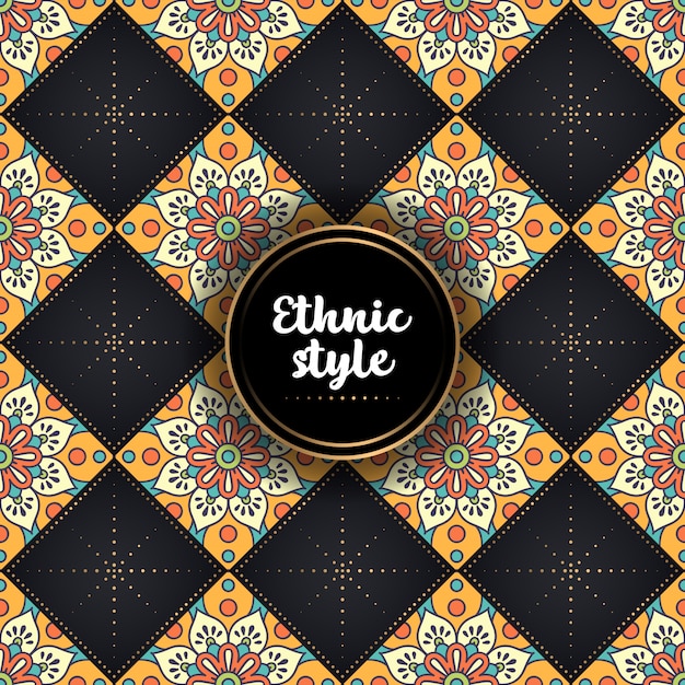 Luxury ornamental ethnic pattern Free Vector