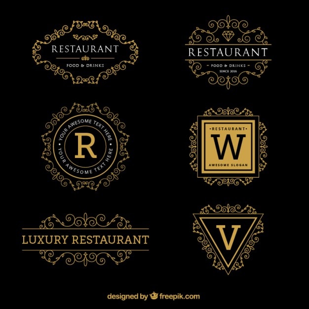 Download Luxury ornamental logo templates Vector | Premium Download