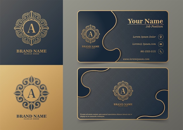 Luxury ornamental logos and business cards template Premium Vector