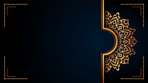 Premium Vector Luxury Ornamental Mandala Islamic Background With Golden Arabesque For Wedding Invitation Book Cover