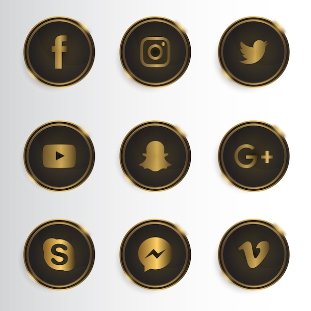 Free Vector | Luxury social media icon collection