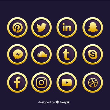 Free Vector | Luxury social media logo collection