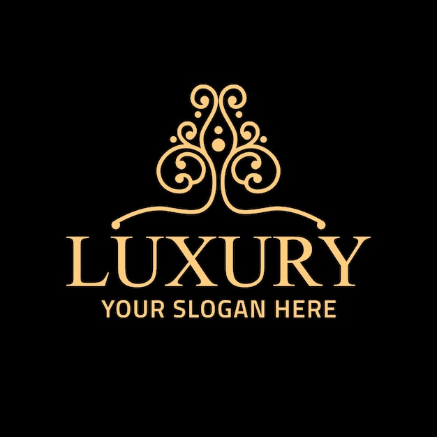Premium Vector | Luxury vip tree logo with floral decoration