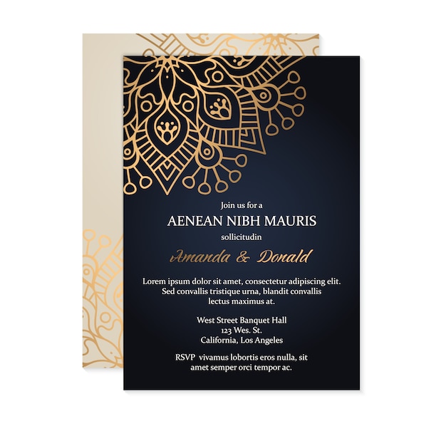 Download Luxury wedding invitation card template | Free Vector