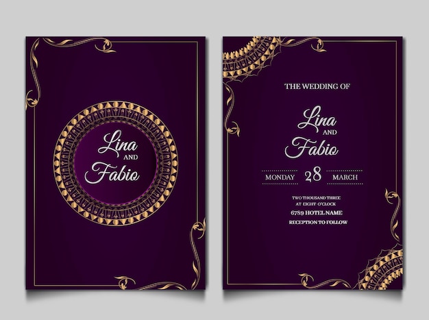 Free Vector Luxury Wedding Invitation Cards Set