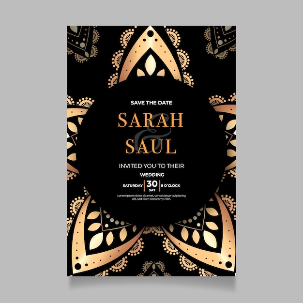 Download Luxury wedding invitation template design | Free Vector