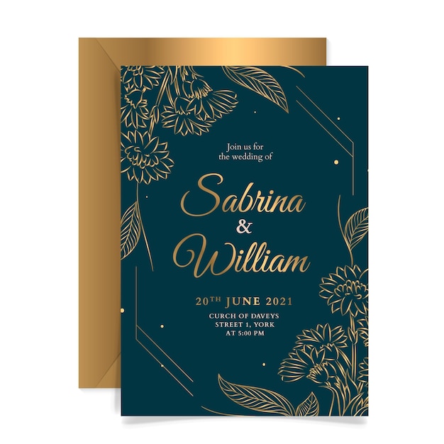 Free Vector Luxury wedding invitation template