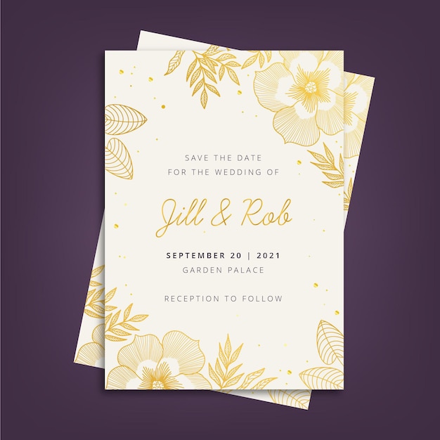 Free Vector Luxury wedding invitation template