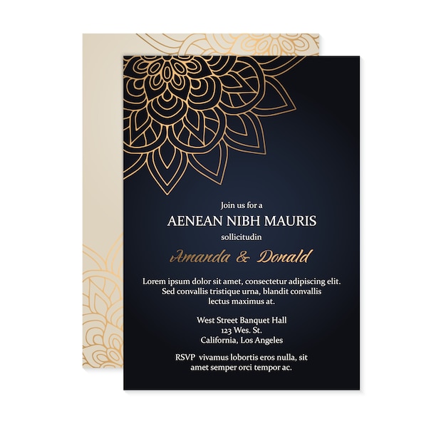 Download Luxury wedding invitation Vector | Premium Download