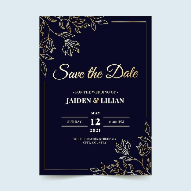 Free Vector Luxury wedding invitation