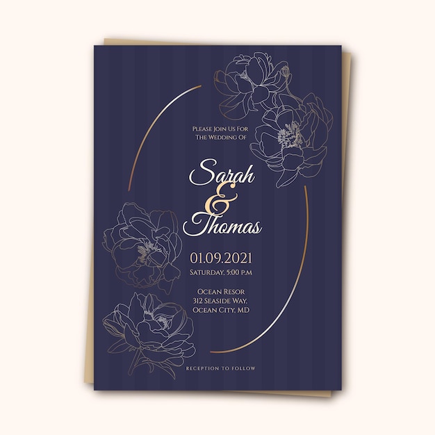 Free Vector Luxury wedding invitation