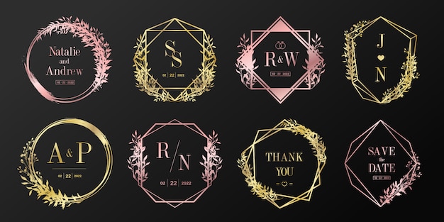 Download Free Luxury Wedding Monogram Logo Collection Floral Frame For Branding Use our free logo maker to create a logo and build your brand. Put your logo on business cards, promotional products, or your website for brand visibility.