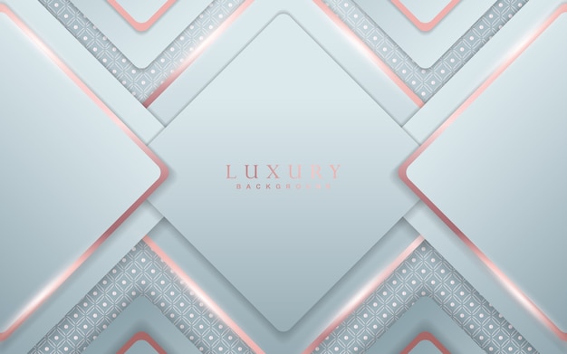 Luxury white background with rose golden decoration | Premium Vector