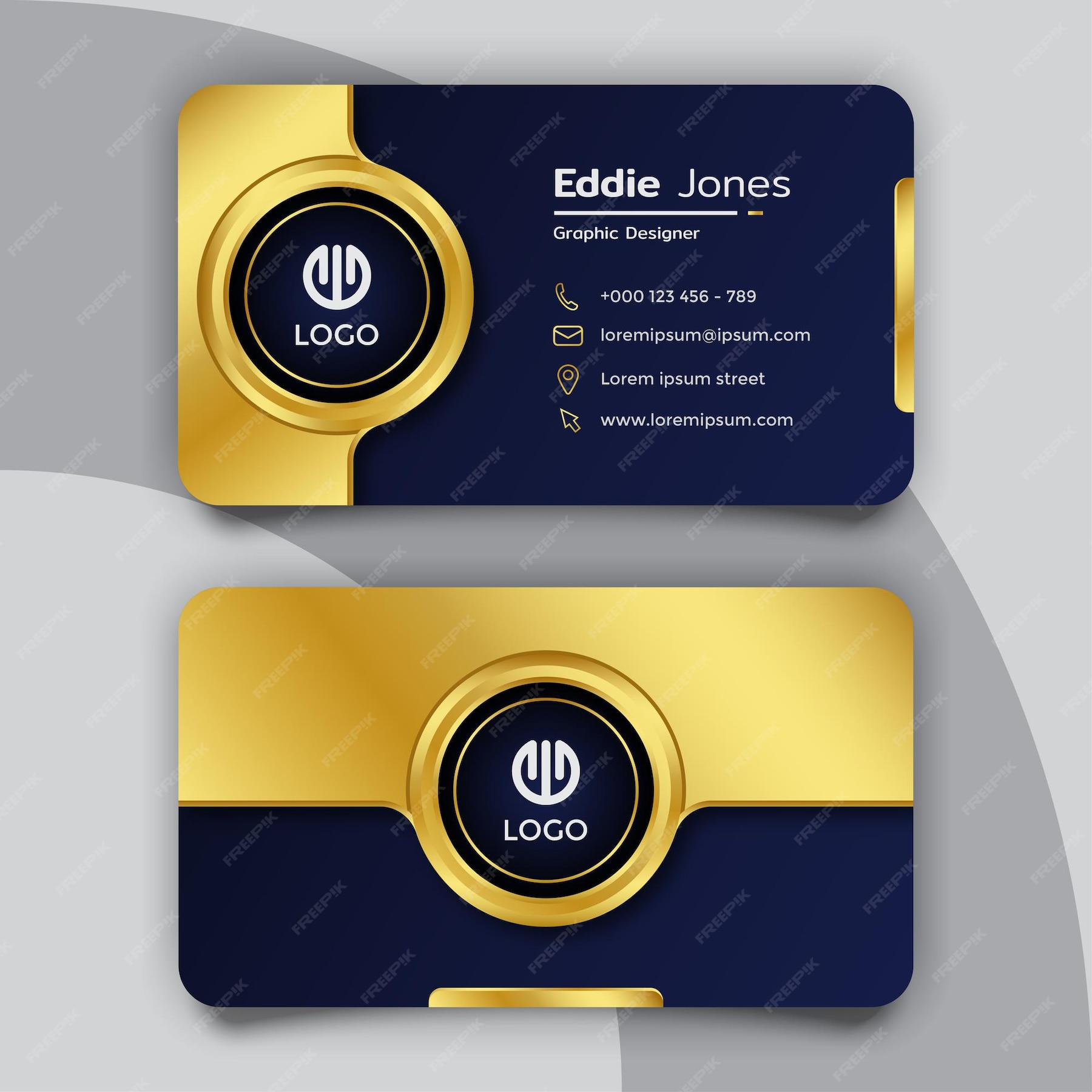 Premium Vector Luxury with circle business card design template