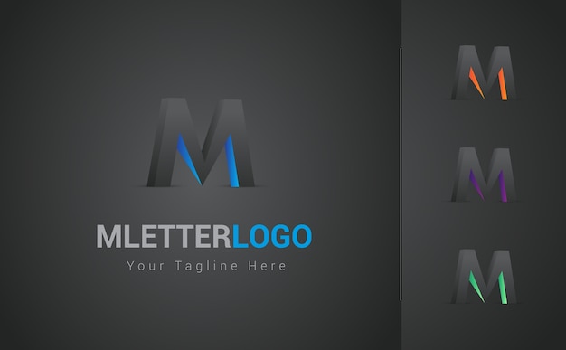 Premium Vector M Letter 3d Logo Design Set Premium Vector M Letter 3d Logo Design Set