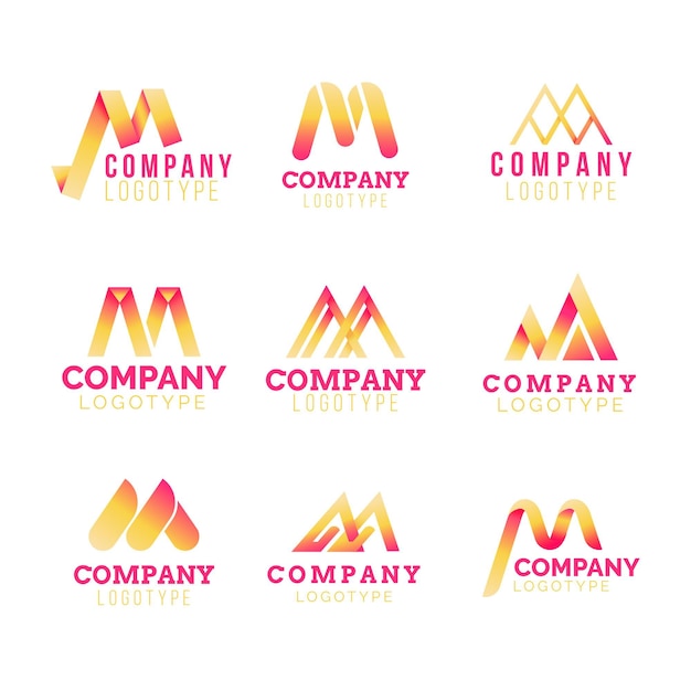 Download Free M Logo Set Free Vector Use our free logo maker to create a logo and build your brand. Put your logo on business cards, promotional products, or your website for brand visibility.