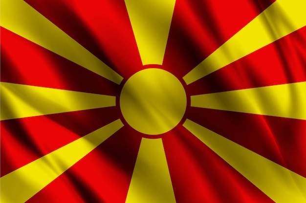 マケドニアの旗の抽象的な背景を振って プレミアムベクター
