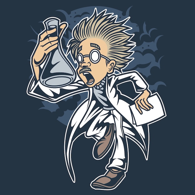 Mad scientist | Premium Vector