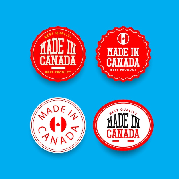 Premium Vector | Made in canada label set template.