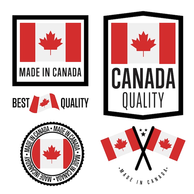 Premium Vector | Made in canada label set